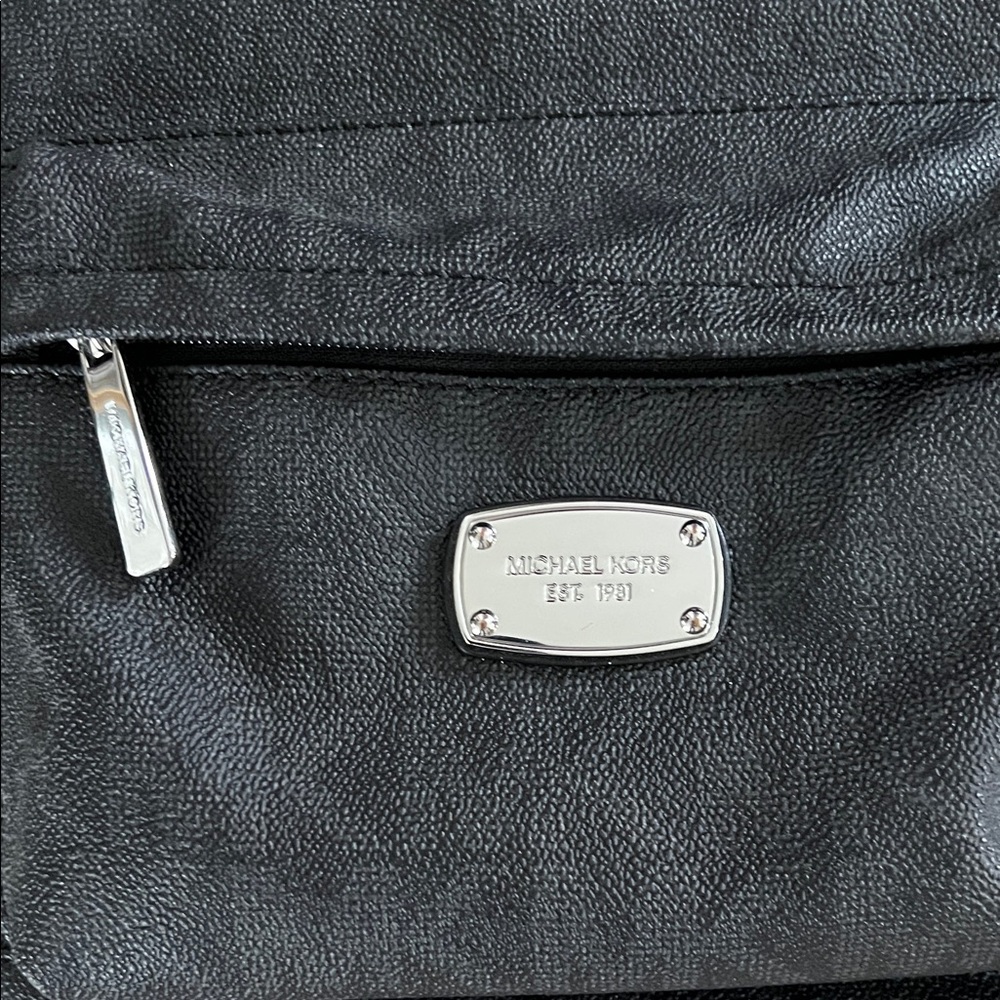 Michael Kors Black Men's Logo Backpack with Silver Hardware - Picture 4 of 8